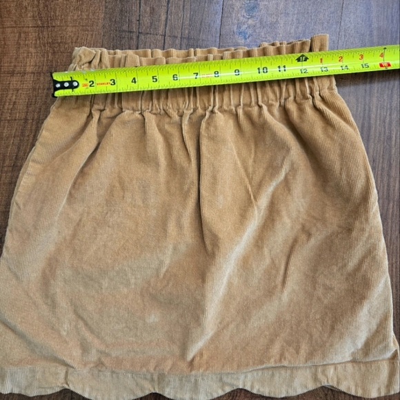 Scallop Corduroy Skirt in Camel by Lauren James Sz M Side Pockets - Picture 5 of 9